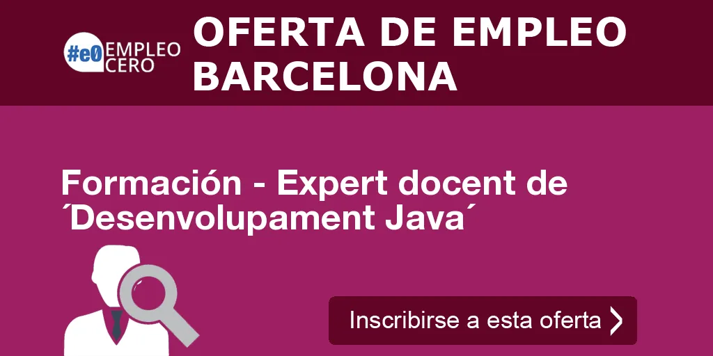 Formación - Expert docent de ´Desenvolupament Java´
