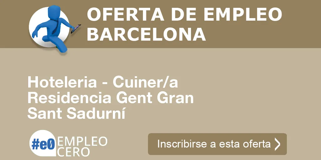 Hoteleria - Cuiner/a Residencia Gent Gran Sant Sadurní Hoteleria - Cuiner/a Residencia Gent Gran Sant Sadurní