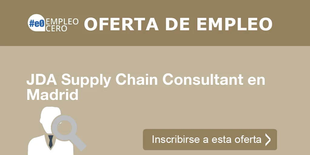 JDA Supply Chain Consultant en Madrid