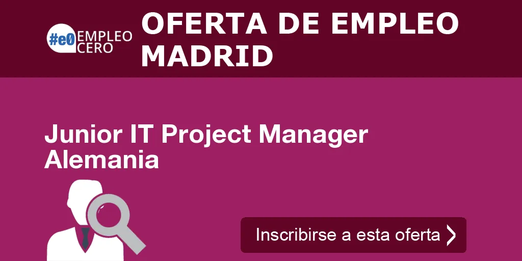 Junior IT Project Manager Alemania Junior IT Project Manager Alemania