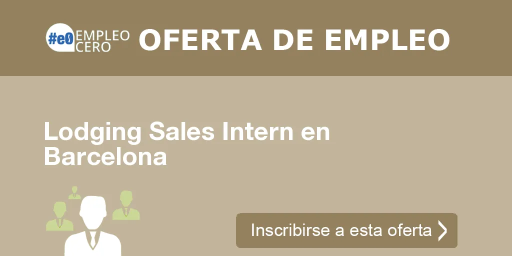 Lodging Sales Intern en Barcelona