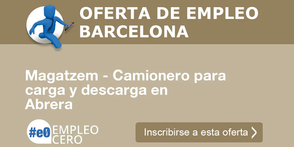 Magatzem - Camionero para carga y descarga en Abrera Magatzem - Camionero para carga y descarga en Abrera