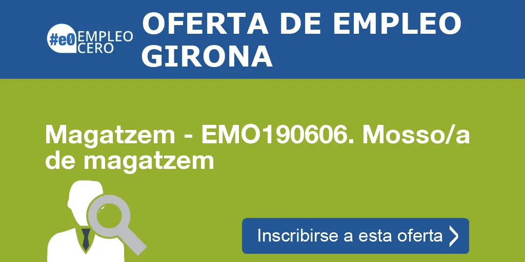 Magatzem - EMO190606. Mosso/a de magatzem Magatzem - EMO190606. Mosso/a de magatzem