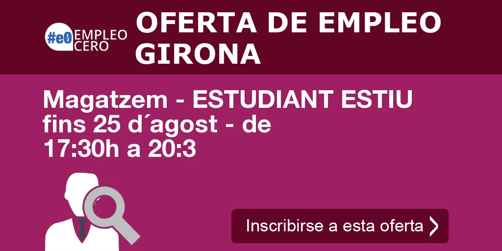 Magatzem - ESTUDIANT ESTIU fins 25 d´agost - de 17:30h a 20:3