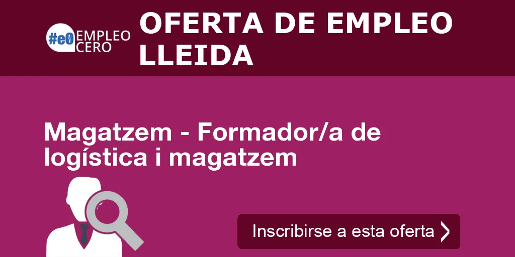 Magatzem - Formador/a de logística i magatzem Magatzem - Formador/a de logística i magatzem