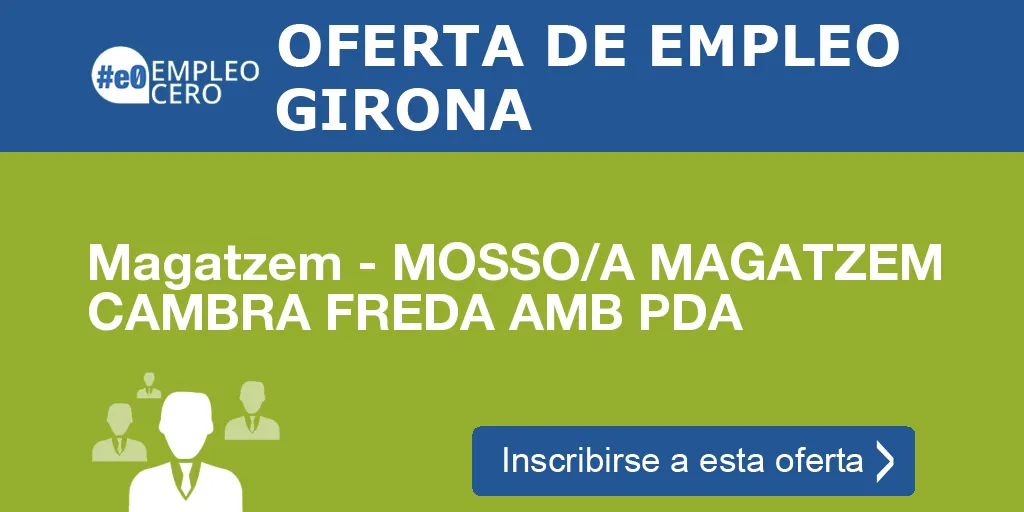 Magatzem - MOSSO/A MAGATZEM CAMBRA FREDA AMB PDA Magatzem - MOSSO/A MAGATZEM CAMBRA FREDA AMB PDA