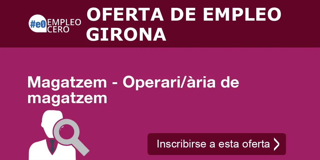 Magatzem - Operari/ària de magatzem