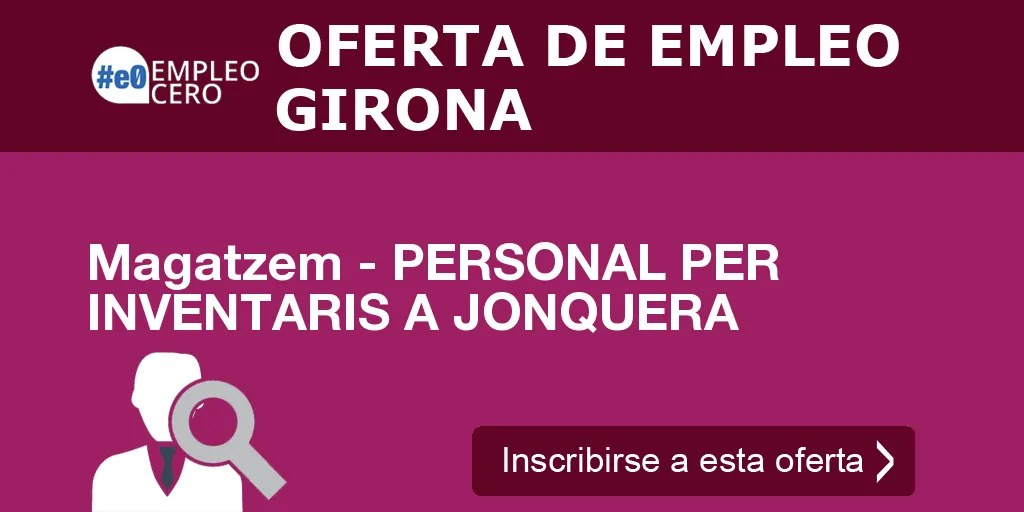 Magatzem - PERSONAL PER INVENTARIS A JONQUERA Magatzem - PERSONAL PER INVENTARIS A JONQUERA