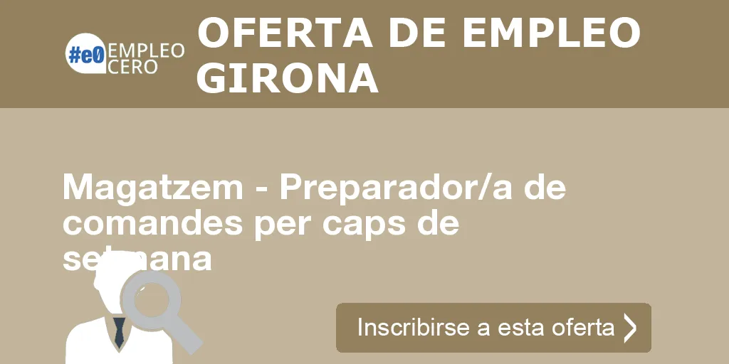 Magatzem - Preparador/a de comandes per caps de setmana Magatzem - Preparador/a de comandes per caps de setmana