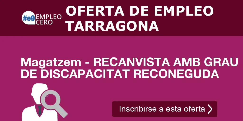 Magatzem - RECANVISTA AMB GRAU DE DISCAPACITAT RECONEGUDA Magatzem - RECANVISTA AMB GRAU DE DISCAPACITAT RECONEGUDA