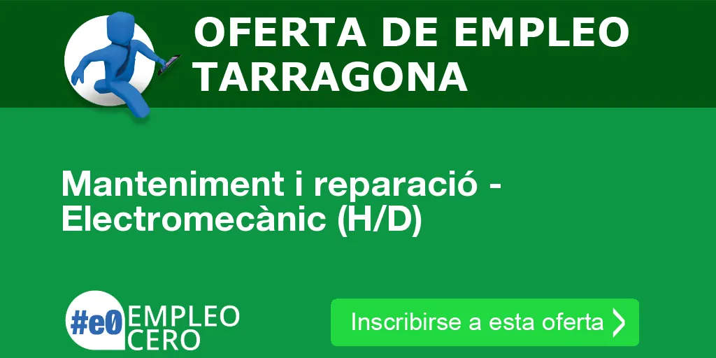 Manteniment i reparació - Electromecànic (H/D) Manteniment i reparació - Electromecànic (H/D)