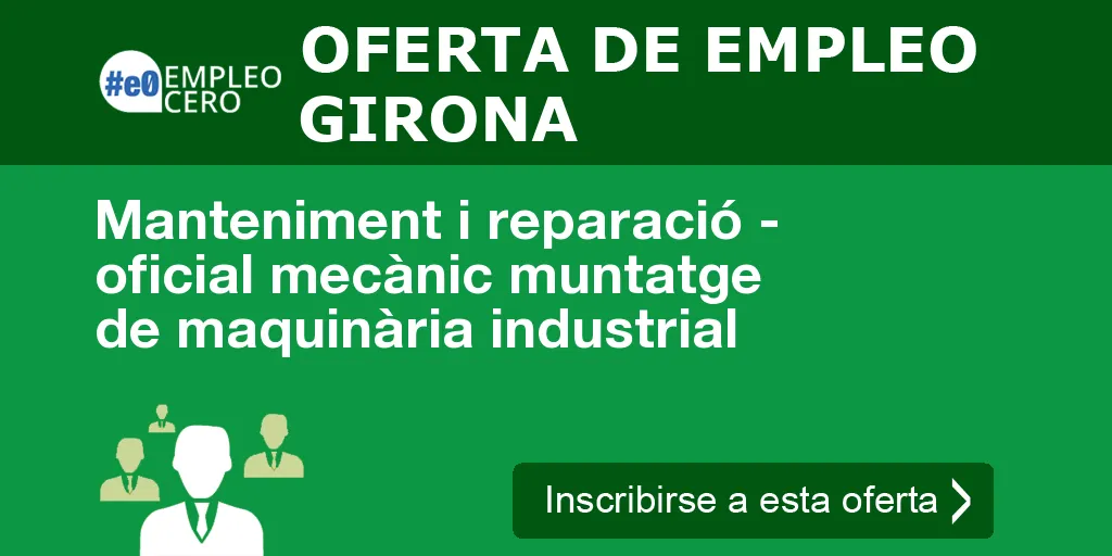 Manteniment i reparació - oficial mecànic muntatge de maquinària industrial Manteniment i reparació - oficial mecànic muntatge de maquinària industrial