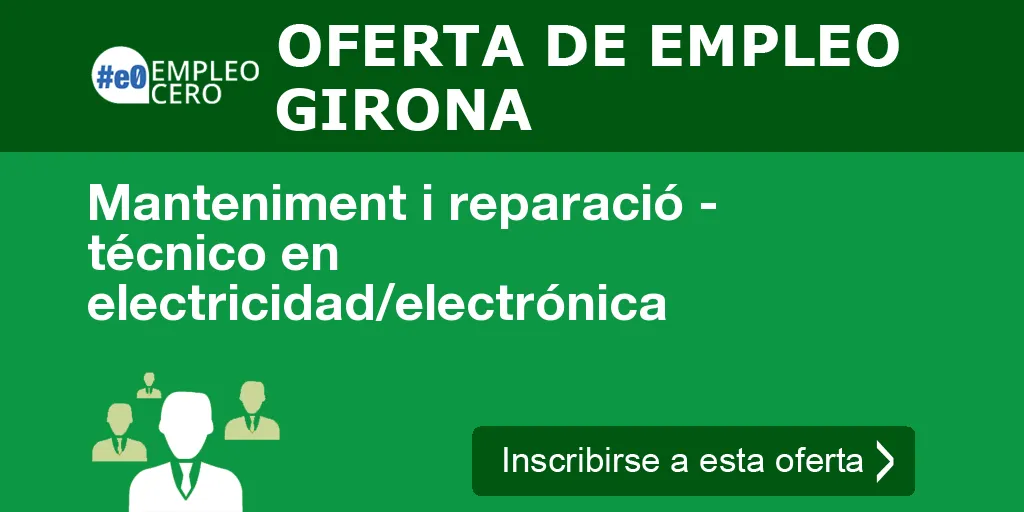 Manteniment i reparació - técnico en electricidad/electrónica Manteniment i reparació - técnico en electricidad/electrónica