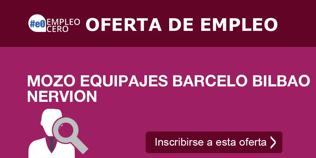 MOZO EQUIPAJES BARCELO BILBAO NERVION