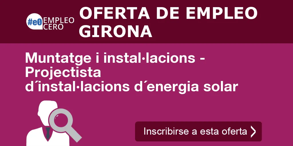 Muntatge i instal·lacions - Projectista d´instal·lacions d´energia solar Muntatge i instal·lacions - Projectista d´instal·lacions d´energia solar