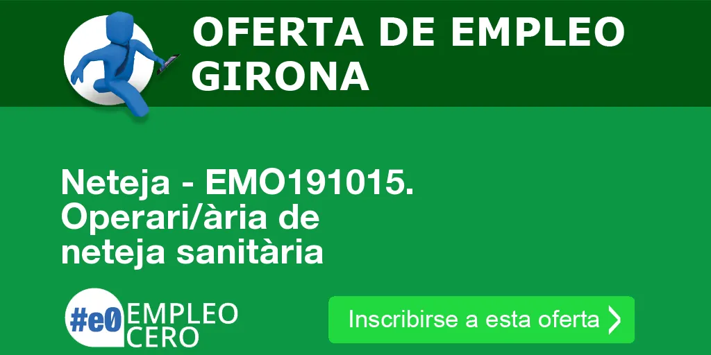 Neteja - EMO191015. Operari/ària de neteja sanitària
