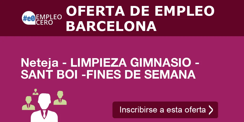 Neteja - LIMPIEZA GIMNASIO - SANT BOI -FINES DE SEMANA