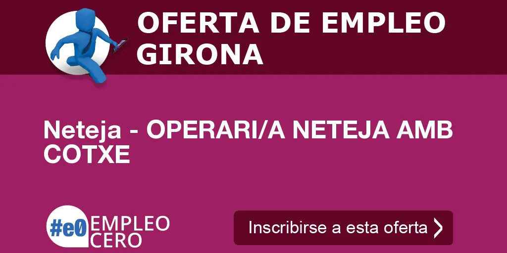 Neteja - OPERARI/A NETEJA AMB COTXE