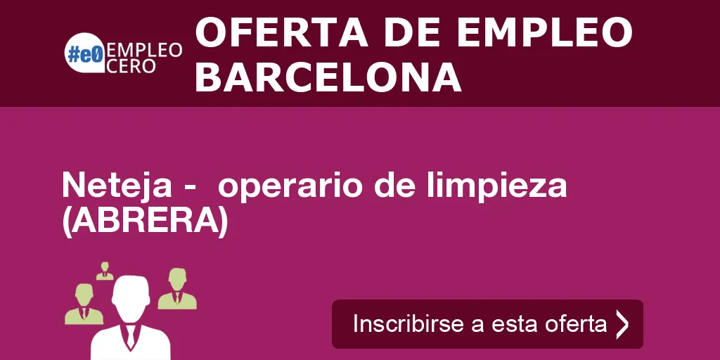 Neteja - operario de limpieza (ABRERA) Neteja - operario de limpieza (ABRERA)