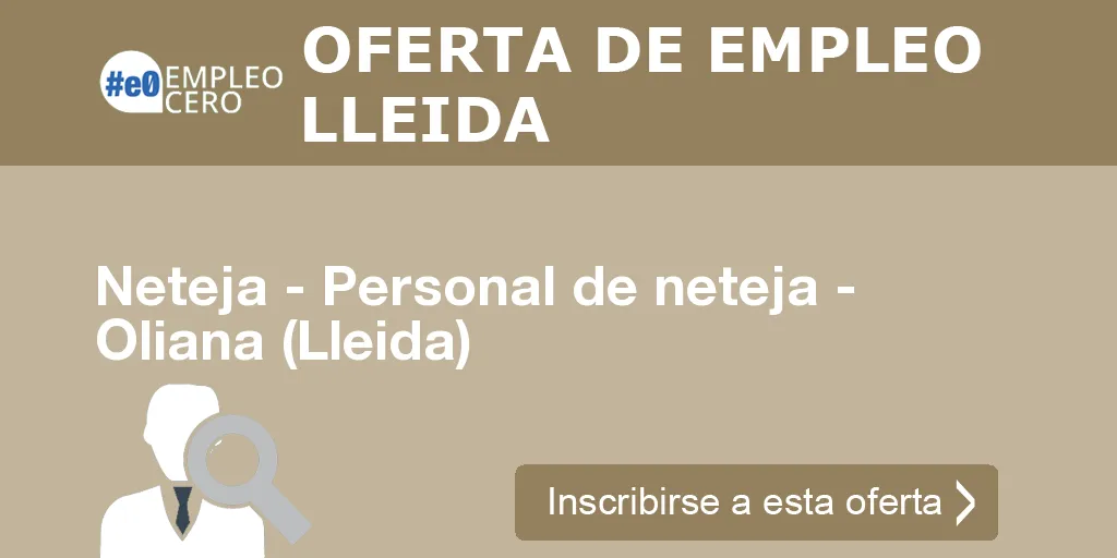Neteja - Personal de neteja - Oliana (Lleida)