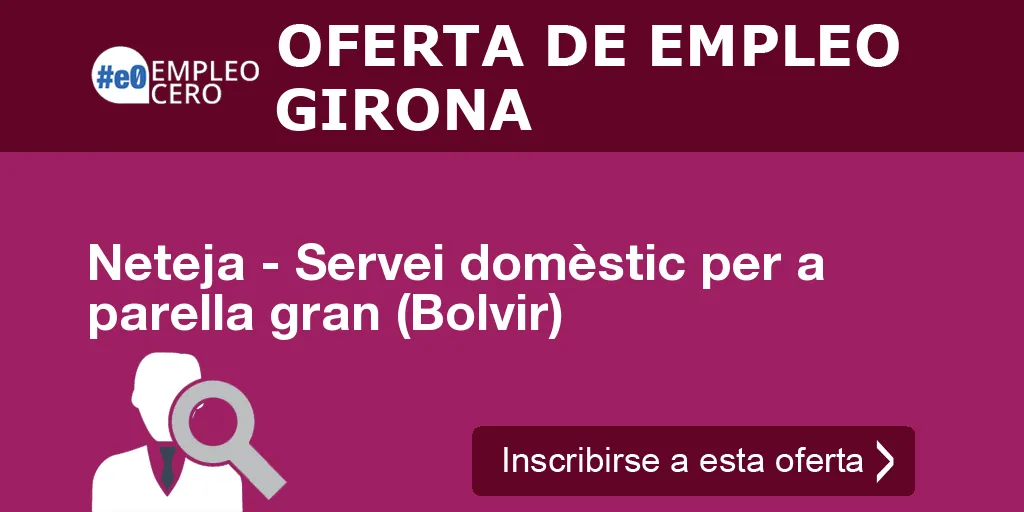 Neteja - Servei domèstic per a parella gran (Bolvir) Neteja - Servei domèstic per a parella gran (Bolvir)