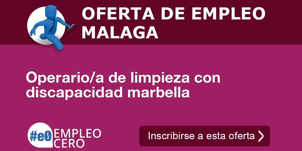 Operario/a de limpieza con discapacidad marbella Operario/a de limpieza con discapacidad marbella