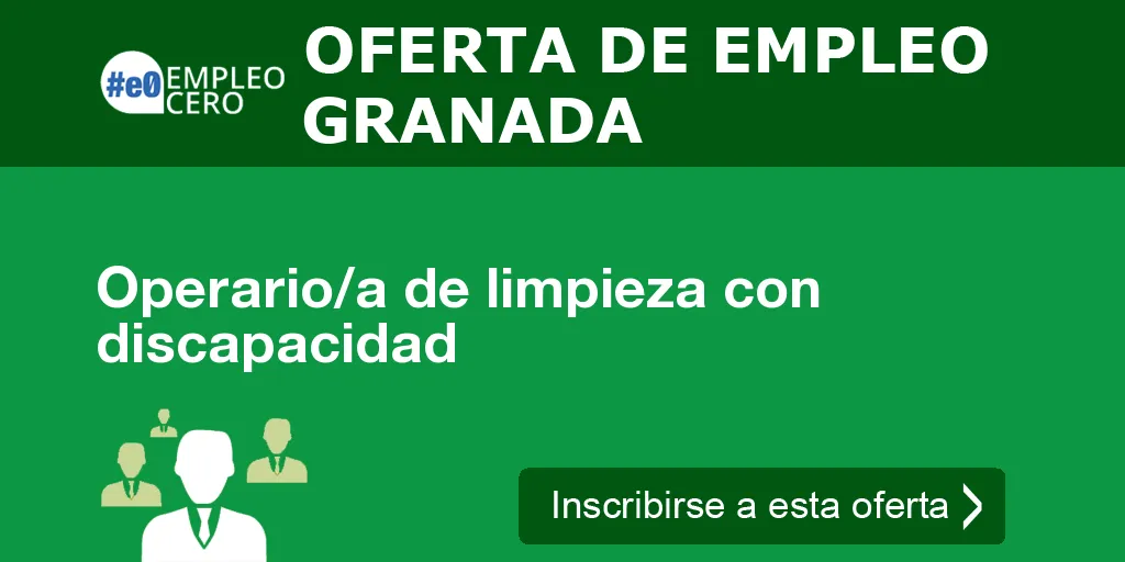 Operario/a de limpieza con discapacidad Operario/a de limpieza con discapacidad