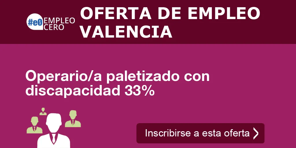 Operario/a paletizado con discapacidad 33% Operario/a paletizado con discapacidad 33%