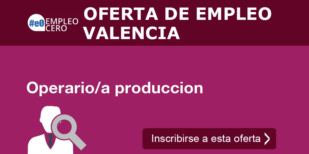Operario/a produccion Operario/a produccion