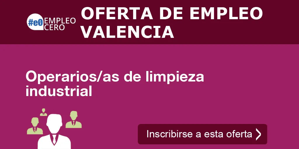 Operarios/as de limpieza industrial Operarios/as de limpieza industrial