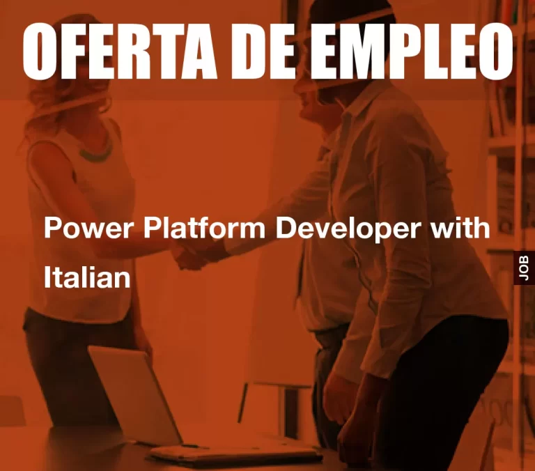 Power Platform Developer with Italian