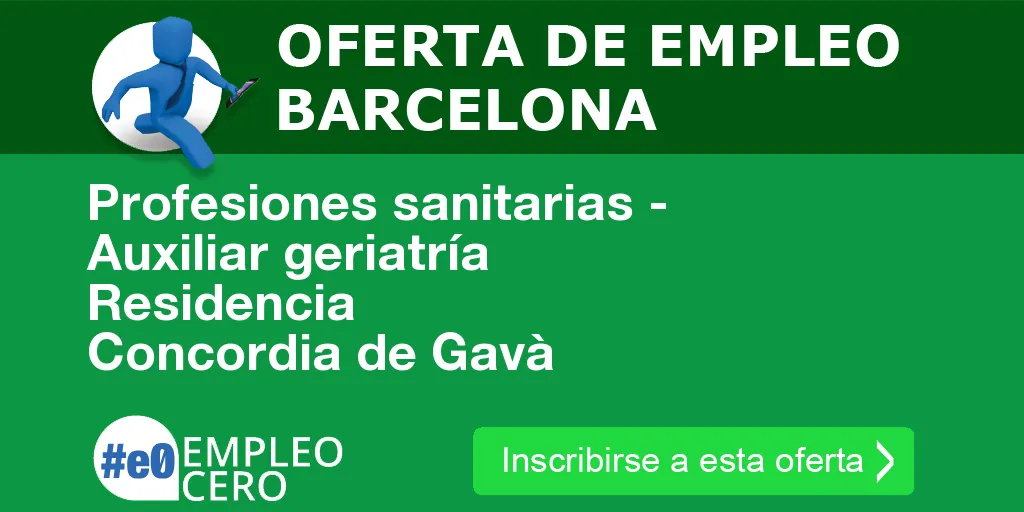 Profesiones sanitarias - Auxiliar geriatría Residencia Concordia de Gavà Profesiones sanitarias - Auxiliar geriatría Residencia Concordia de Gavà