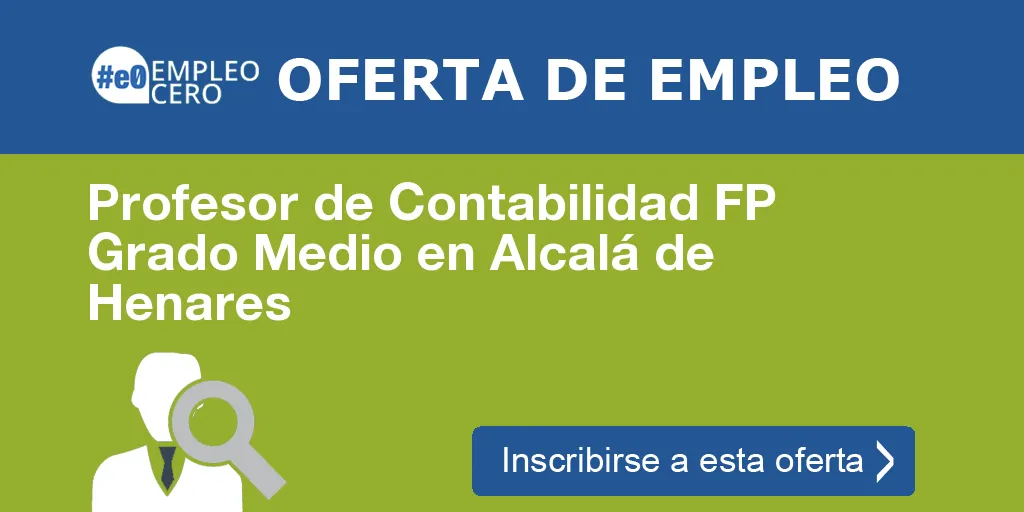 Profesor de Contabilidad FP Grado Medio en Alcalá de Henares Profesor de Contabilidad FP Grado Medio en Alcalá de Henares