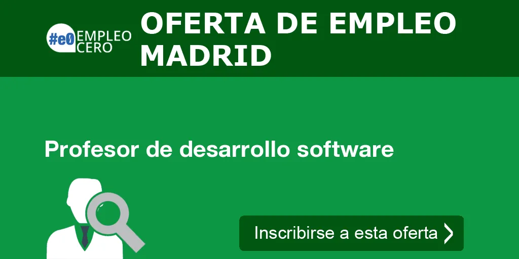 Profesor de desarrollo software Profesor de desarrollo software