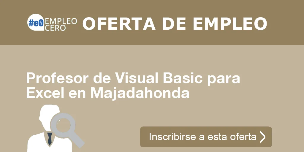 Profesor de Visual Basic para Excel en Majadahonda Profesor de Visual Basic para Excel en Majadahonda