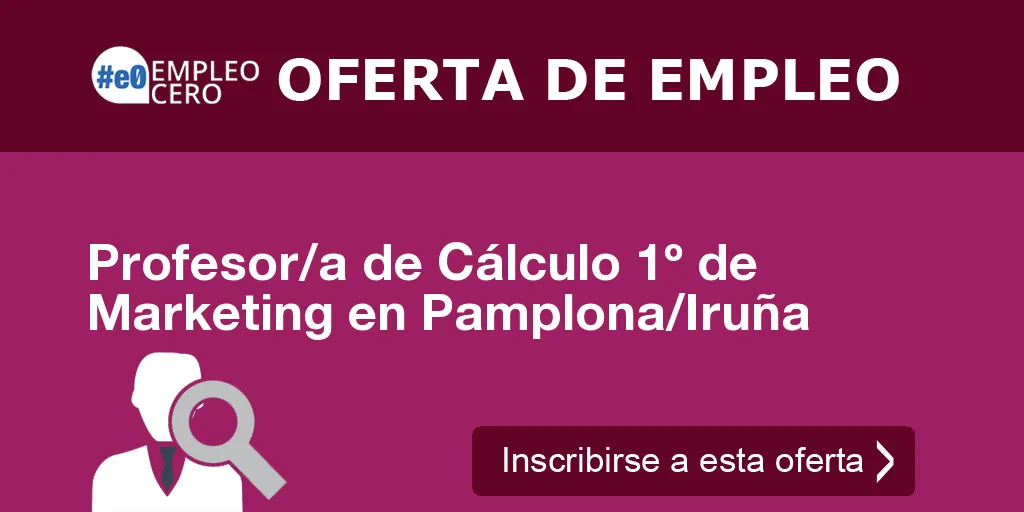 Profesor/a de Cálculo 1º de Marketing en Pamplona/Iruña