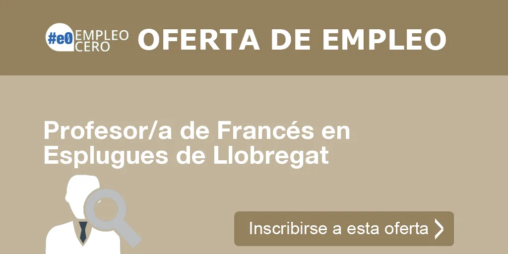 Profesor/a de Francés en Esplugues de Llobregat Profesor/a de Francés en Esplugues de Llobregat