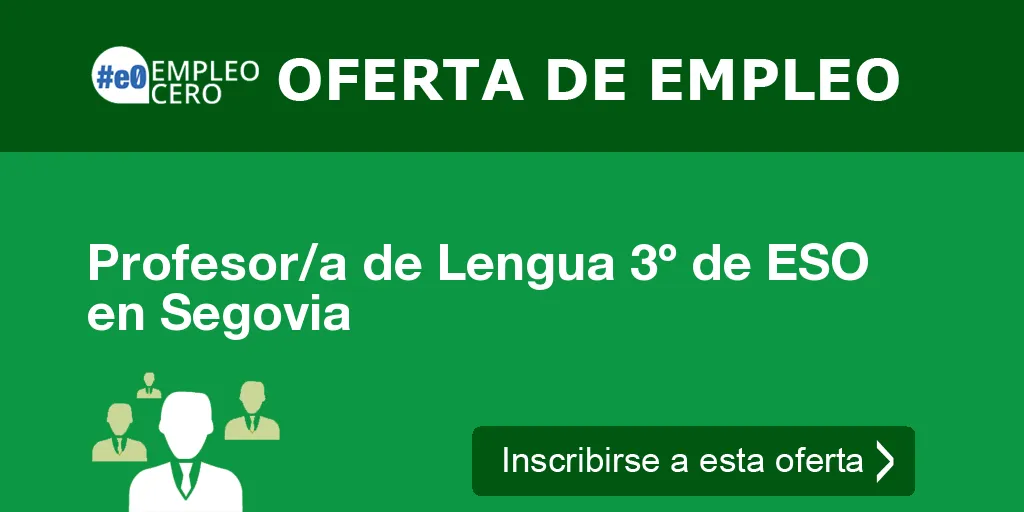 Profesor/a de Lengua 3º de ESO en Segovia Profesor/a de Lengua 3º de ESO en Segovia