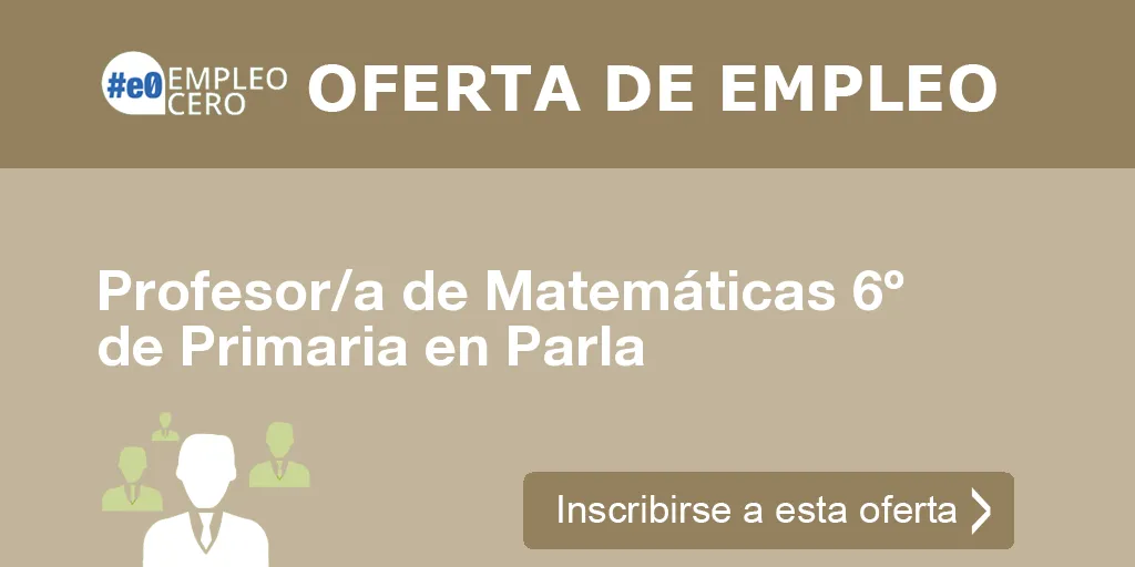 Profesor/a de Matemáticas 6º de Primaria en Parla