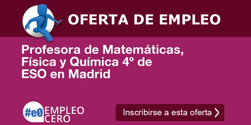 Profesora de Matemáticas, Física y Química 4º de ESO en Madrid Profesora de Matemáticas, Física y Química 4º de ESO en Madrid
