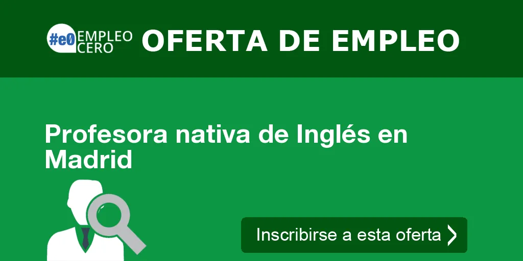 Profesora nativa de Inglés en Madrid Profesora nativa de Inglés en Madrid