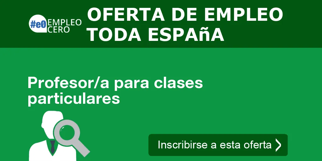 Profesor/a para clases particulares Profesor/a para clases particulares