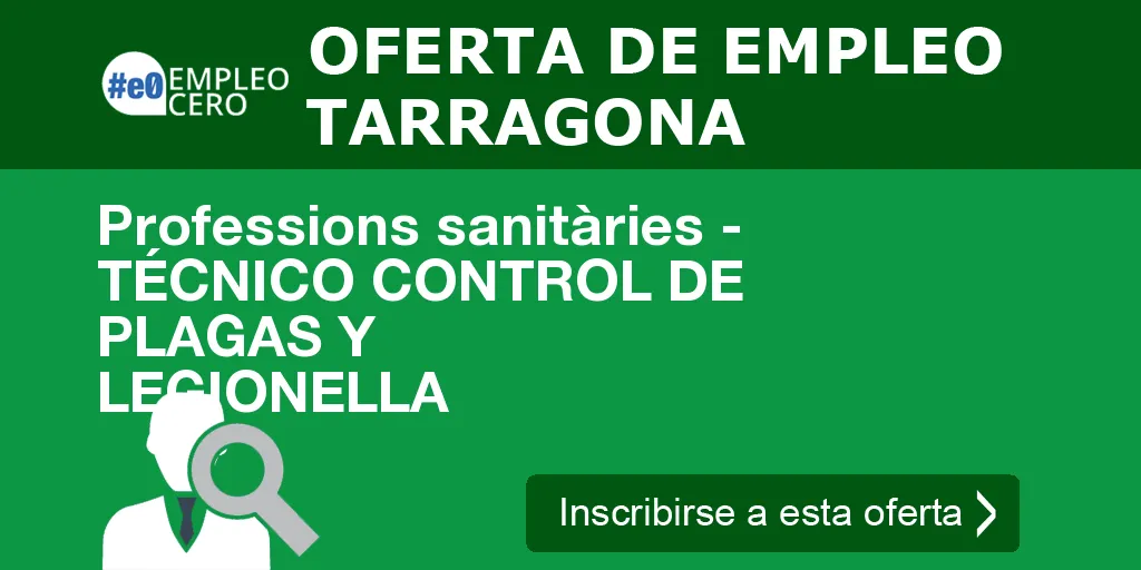 Professions sanitàries - TÉCNICO CONTROL DE PLAGAS Y LEGIONELLA Professions sanitàries - TÉCNICO CONTROL DE PLAGAS Y LEGIONELLA