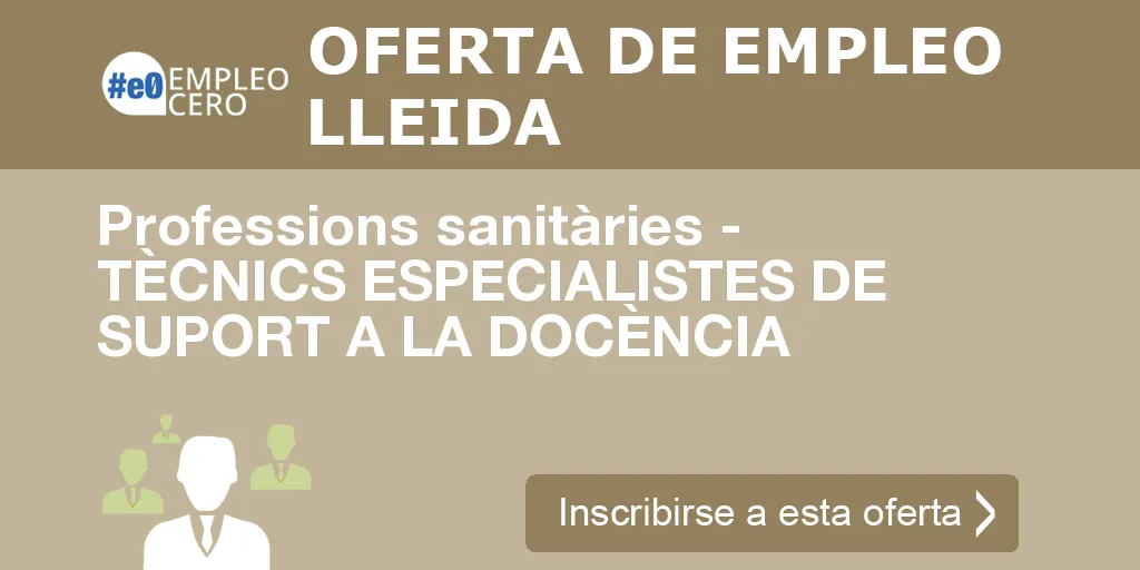 Professions sanitàries - TÈCNICS ESPECIALISTES DE SUPORT A LA DOCÈNCIA Professions sanitàries - TÈCNICS ESPECIALISTES DE SUPORT A LA DOCÈNCIA
