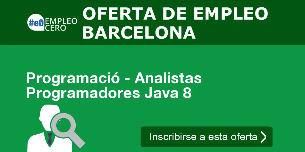 Programació - Analistas Programadores Java 8 Programació - Analistas Programadores Java 8