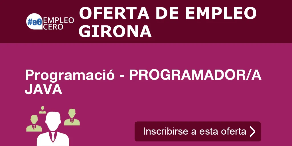 Programació - PROGRAMADOR/A JAVA Programació - PROGRAMADOR/A JAVA