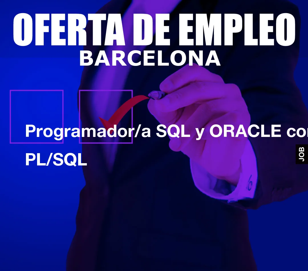 Programador/a SQL y ORACLE con PL/SQL Programador/a SQL y ORACLE con PL/SQL