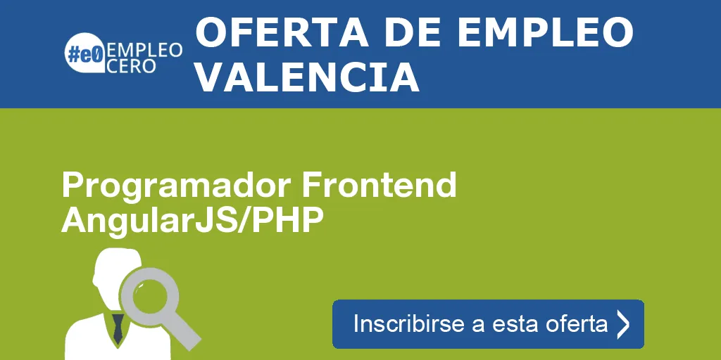 Programador Frontend AngularJS/PHP Programador Frontend AngularJS/PHP
