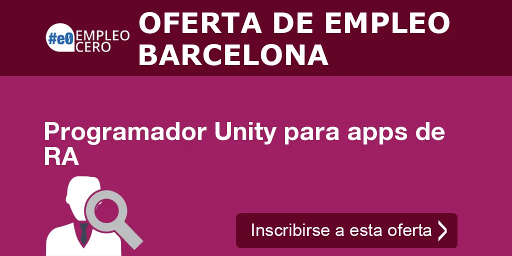 Programador Unity para apps de RA Programador Unity para apps de RA