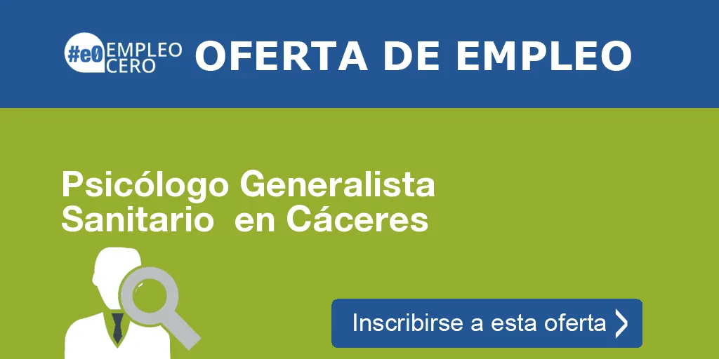 Psicólogo Generalista Sanitario  en Cáceres